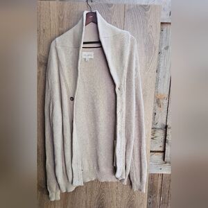 Macy's Sun And Stone Cotton Cream Cardigan XL Chunky Knit Grandpa Sweater